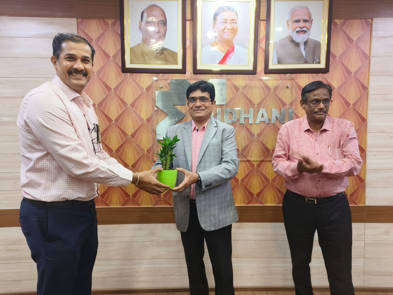 Meeting of Shri S. Satyakumar, Chief Executive; Shri Md. Yaseen, Director (Technical) and Shri Nilesh Veer, TO/F of Heavy Water Board with Dr. Sanjay Kumar Jha, CMD, MIDHANI at Hydrabad related to Cobalt Project