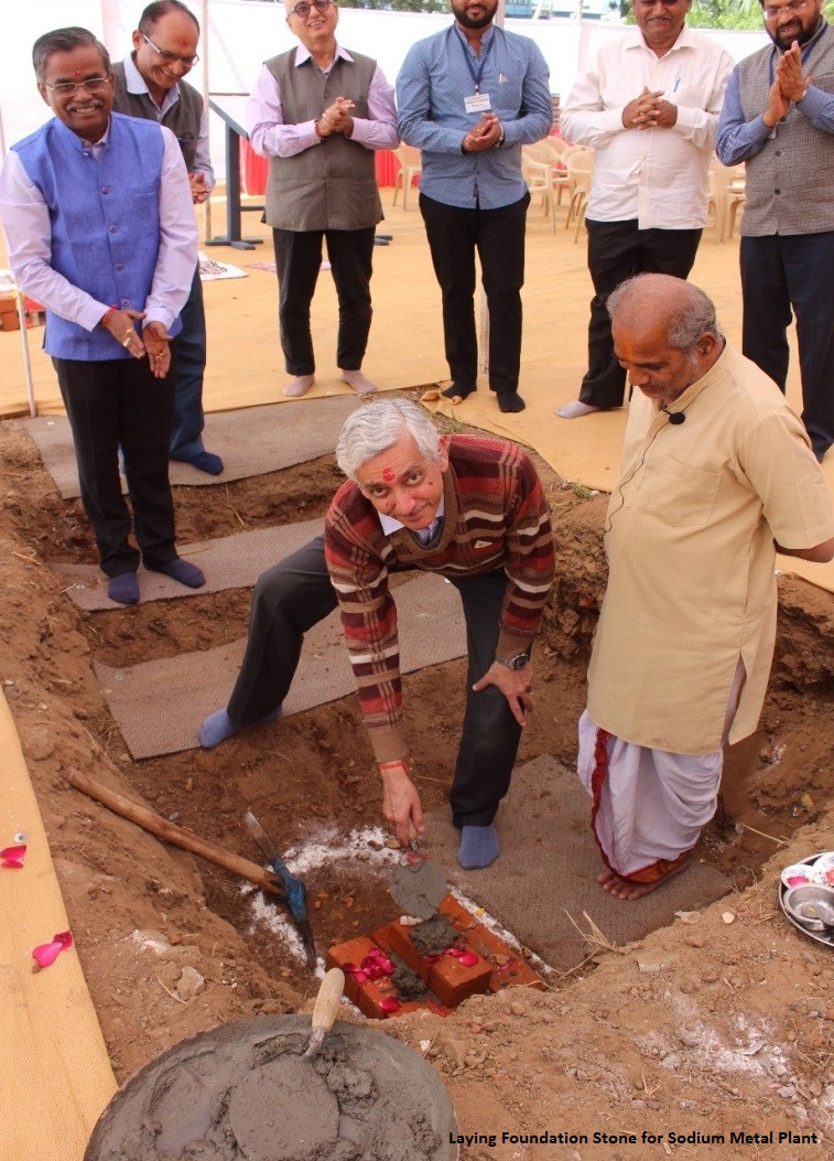 Laying of foundation stone for Nuclear Grade Sodium Metal Plant and inauguration of Sodium Purification Facility by Shri K. N. Vyas, Secretary, DAE & Chairman, Atomic Energy Commission at Heavy Water Plant (Baroda) on 05.01.2020