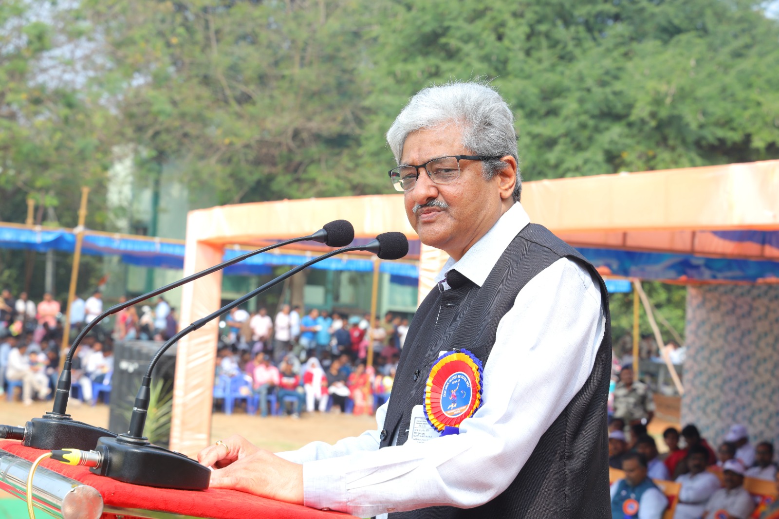 Opening Ceremony of Badminton Event of XXXIX Annual DAE Sports&Cultural Meet held at HWP,Manuguru on 10th February 2025 by Shri D.K. Shukla,Chairman,AERB & Chief Guest in the presence of Shri S. Satyakumar,Chief Executive and Shri Mudit Srivastava,IFA,HWB