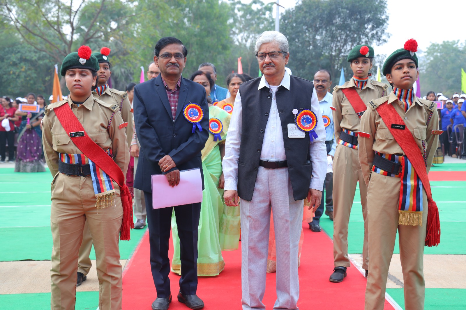Opening Ceremony of Badminton Event of XXXIX Annual DAE Sports&Cultural Meet held at HWP,Manuguru on 10th February 2025 by Shri D.K. Shukla,Chairman,AERB & Chief Guest in the presence of Shri S. Satyakumar,Chief Executive and Shri Mudit Srivastava,IFA,HWB