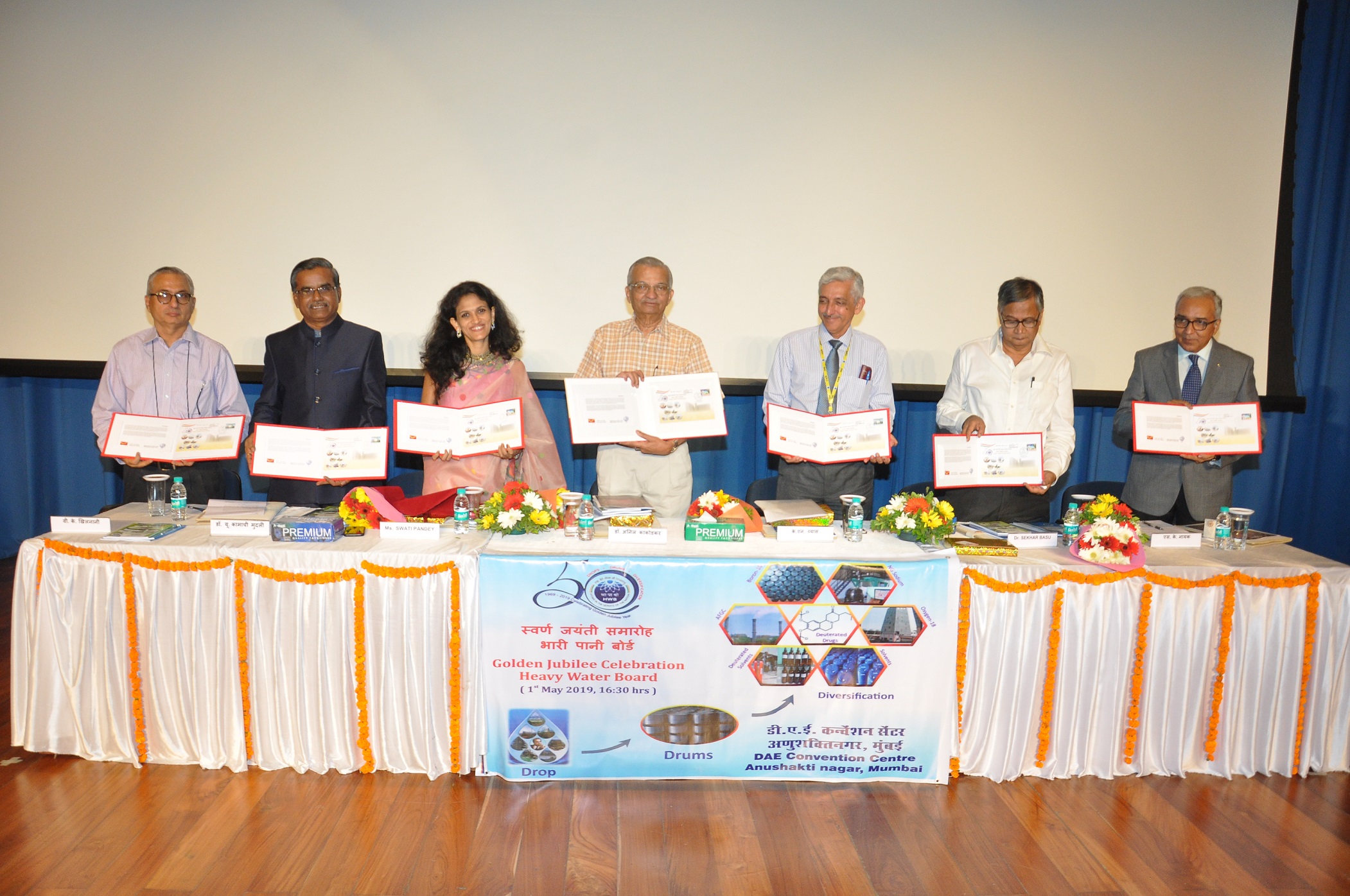 Heavy Water Projects Board - Golden Jubilee Celebration: 01.05.2019 - Release of Special Cover by Post Master General Ms. Swati Pandey and handing over to Dr. Anil Kakodkar, Member, AEC & Chairman, Rajiv Gandhi Science & Technology Commission