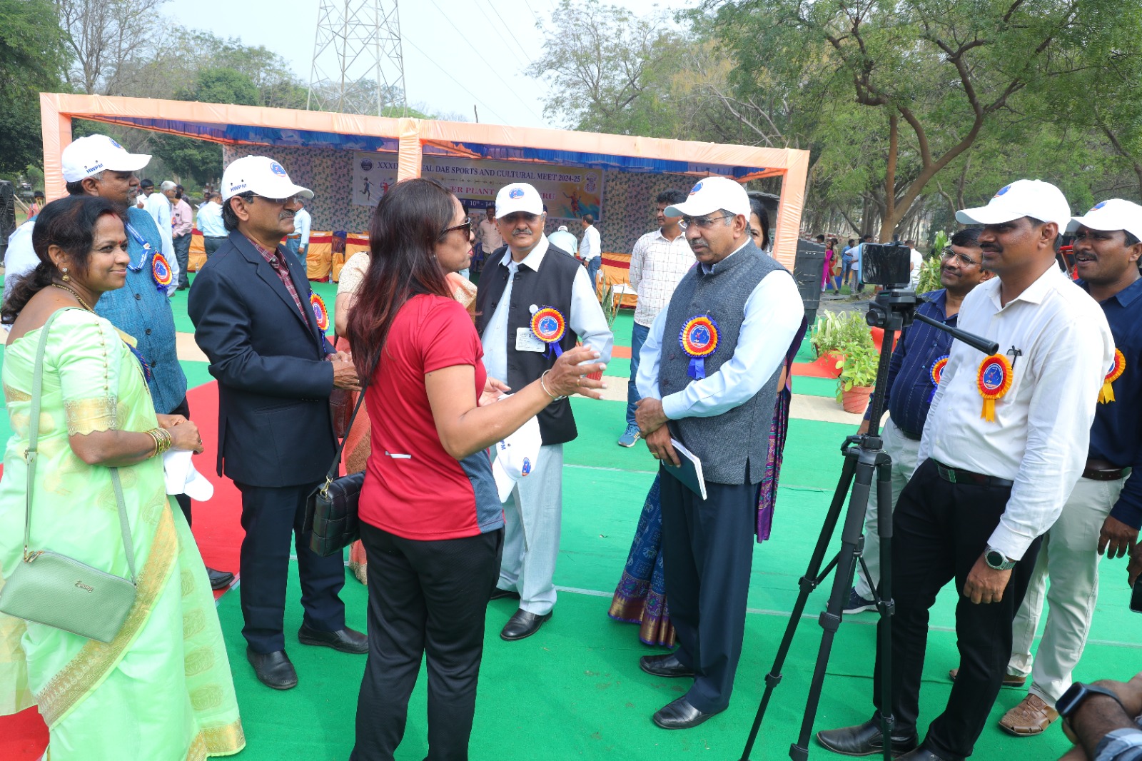 Opening Ceremony of Badminton Event of XXXIX Annual DAE Sports&Cultural Meet held at HWP,Manuguru on 10th February 2025 by Shri D.K. Shukla,Chairman,AERB & Chief Guest in the presence of Shri S. Satyakumar,Chief Executive and Shri Mudit Srivastava,IFA,HWB