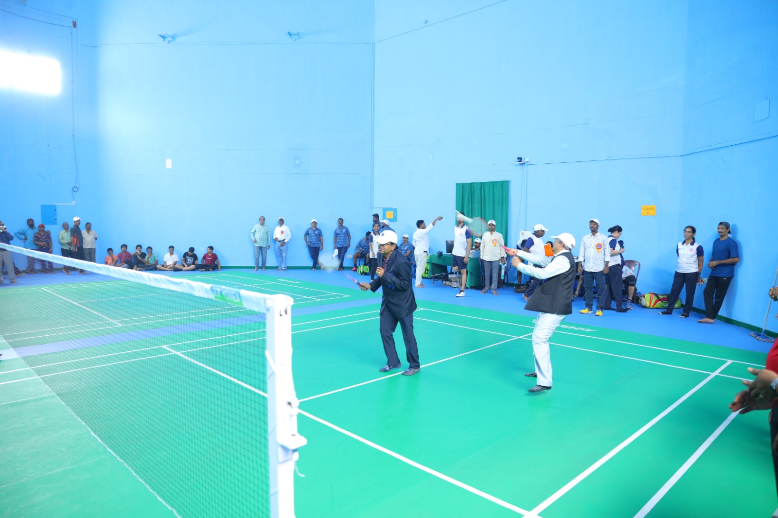 Opening Ceremony of Badminton Event of XXXIX Annual DAE Sports&Cultural Meet held at HWP,Manuguru on 10th February 2025 by Shri D.K. Shukla,Chairman,AERB & Chief Guest in the presence of Shri S. Satyakumar,Chief Executive and Shri Mudit Srivastava,IFA,HWB