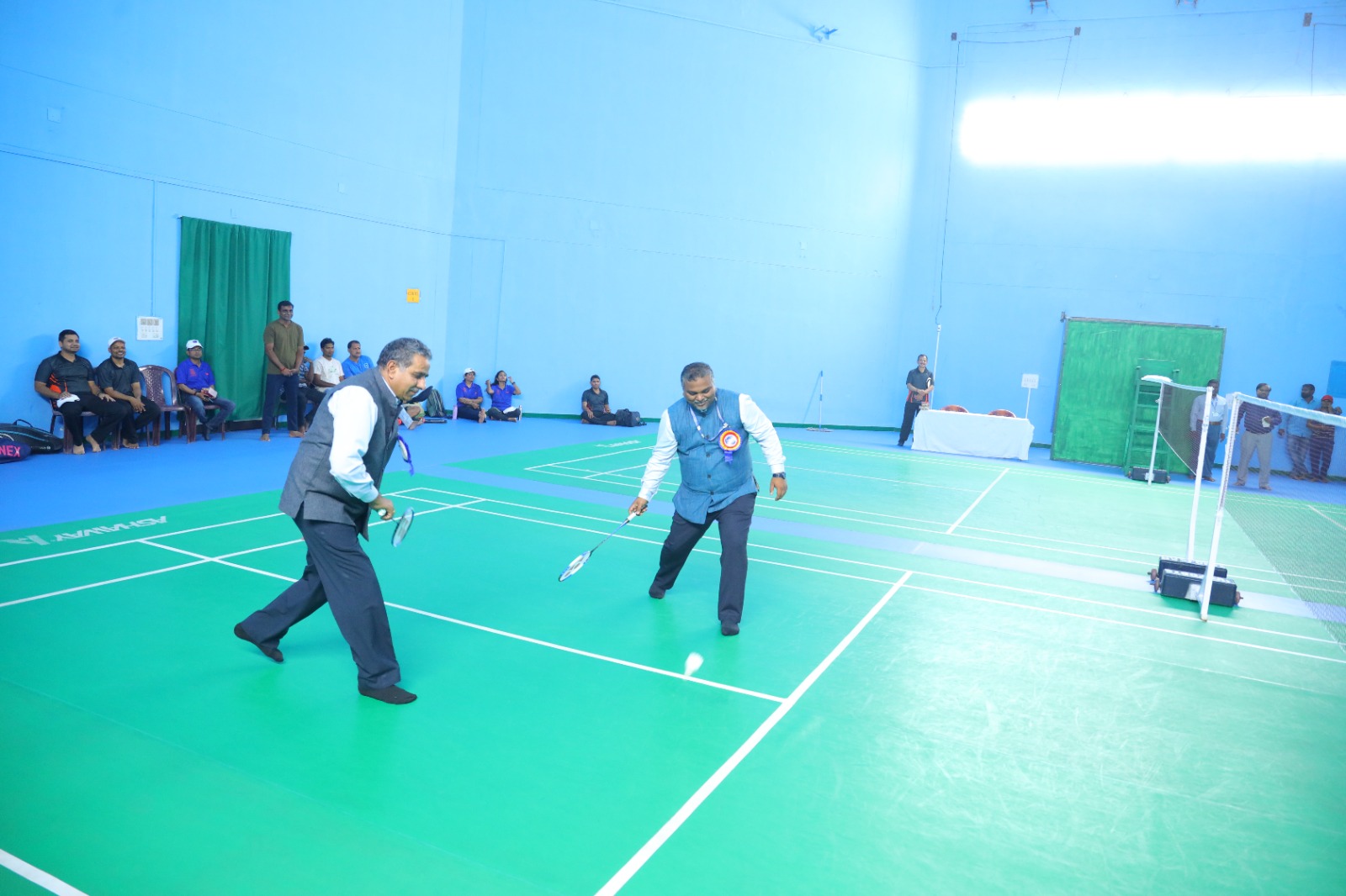 Opening Ceremony of Badminton Event of XXXIX Annual DAE Sports&Cultural Meet held at HWP,Manuguru on 10th February 2025 by Shri D.K. Shukla,Chairman,AERB & Chief Guest in the presence of Shri S. Satyakumar,Chief Executive and Shri Mudit Srivastava,IFA,HWB