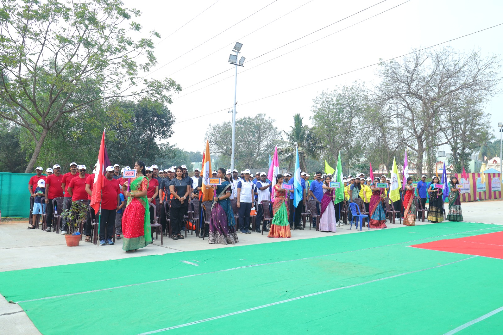 Opening Ceremony of Badminton Event of XXXIX Annual DAE Sports&Cultural Meet held at HWP,Manuguru on 10th February 2025 by Shri D.K. Shukla,Chairman,AERB & Chief Guest in the presence of Shri S. Satyakumar,Chief Executive and Shri Mudit Srivastava,IFA,HWB