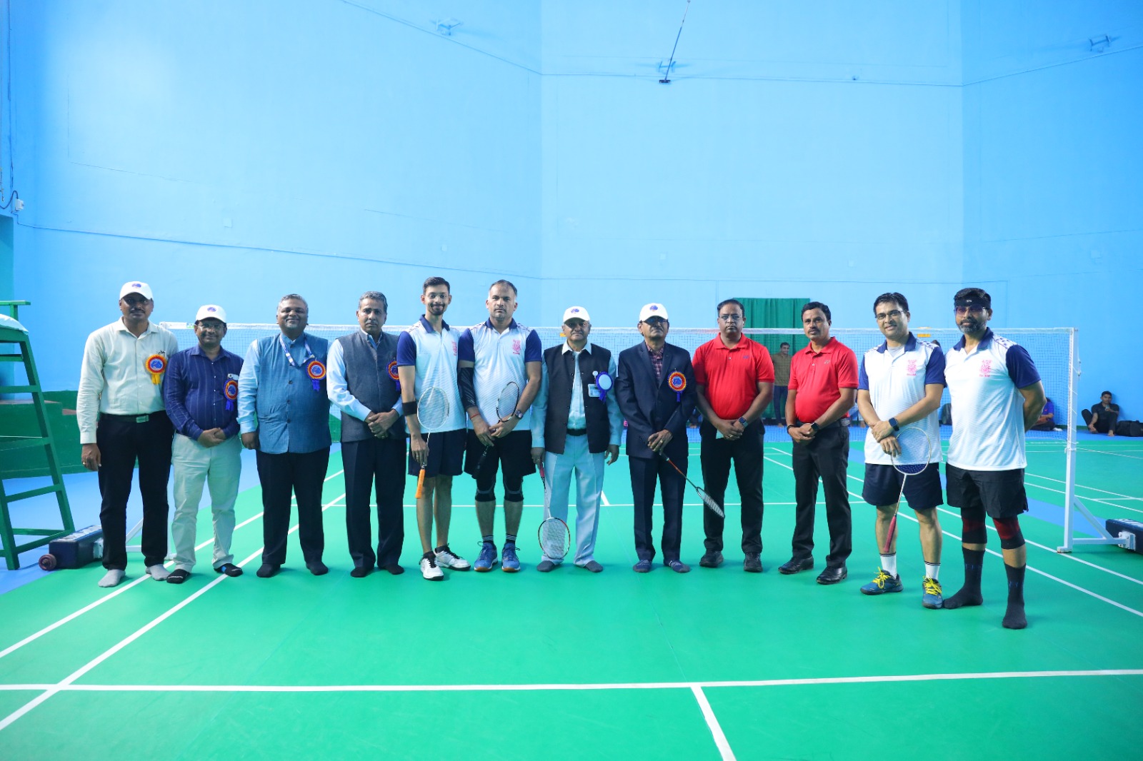 Opening Ceremony of Badminton Event of XXXIX Annual DAE Sports&Cultural Meet held at HWP,Manuguru on 10th February 2025 by Shri D.K. Shukla,Chairman,AERB & Chief Guest in the presence of Shri S. Satyakumar,Chief Executive and Shri Mudit Srivastava,IFA,HWB